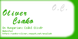 oliver csako business card